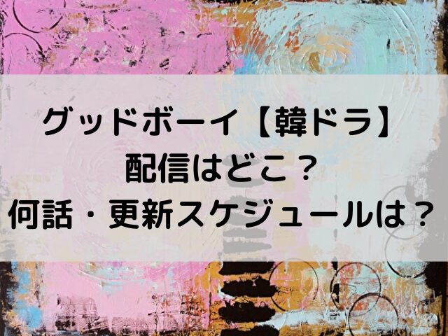 グッドボーイ　韓ドラ　配信