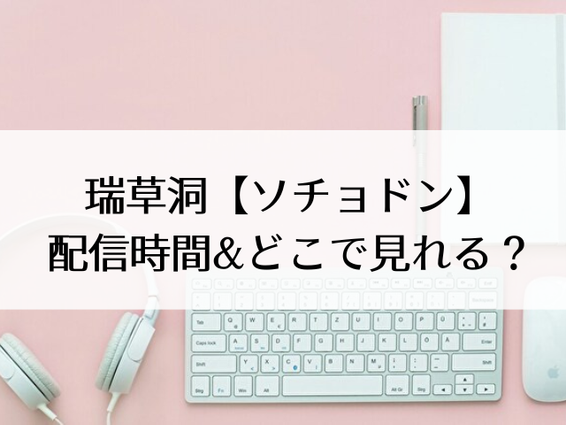 瑞草洞　ソチョドン　配信時間　